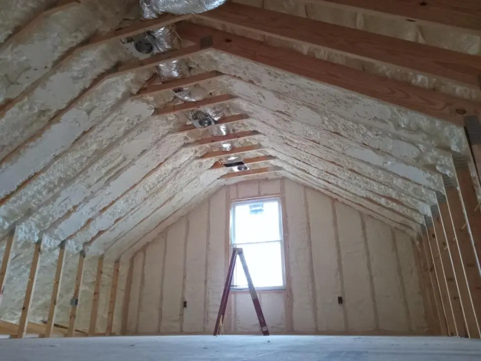 Spray foam roofing application for Crawl Space Insulation project in Andover